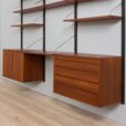 Royal Cado Teak wall unit with  cabinets and modular shelving system Cadovius