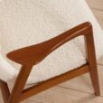 Danish recliner easy chair in thick boucle fabric s