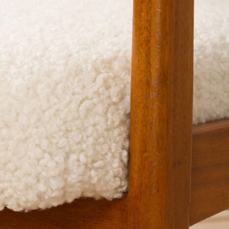 22102 Danish recliner easy chair in thick boucle fabric, 1960s-34 Danish recliner easy chair in thick boucle fabric s