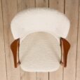 Danish recliner easy chair in thick boucle fabric s