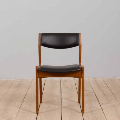 22103 Danish desk accent chair in black leather and teak by Erik Buch-21 Danish desk accent chair in black leather and teak by Erik Buch