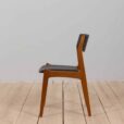 Danish desk accent chair in black leather and teak by Erik Buch