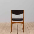 Danish desk accent chair in black leather and teak by Erik Buch