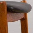 Danish desk accent chair in black leather and teak by Erik Buch