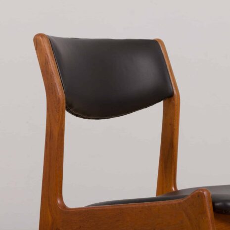 22103 Danish desk accent chair in black leather and teak by Erik Buch-28 Danish desk accent chair in black leather and teak by Erik Buch