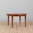 Okrągły stół z przedłużeniem z drewna tekowego, model Omann Jun, dodatkowe blaty s