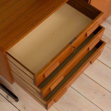 22113 italian freestanding wall unit in the style of Vittorio Dassi with large wardrobe, 1960s-9 italian freestanding wall unit in the style of Vittorio Dassi with large wardrobe s