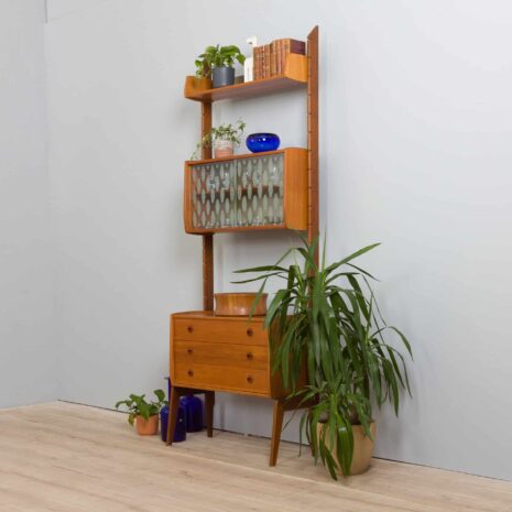 22115 Ergo bookcase free standing Scandinavian teak Wall unit by John Texmon and Einar Blindheim, Norway 1960s-2 Ergo bookcase free standing Scandinavian teak Wall unit by John Texmon and Einar Blindheim Norway s