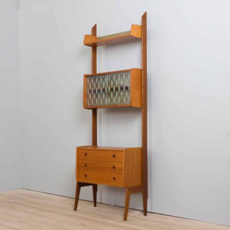 22115 Ergo bookcase free standing Scandinavian teak Wall unit by John Texmon and Einar Blindheim, Norway 1960s-4 Ergo bookcase free standing Scandinavian teak Wall unit by John Texmon and Einar Blindheim Norway s