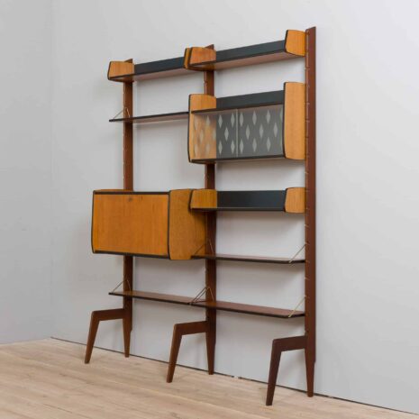 22116 Scandinavian Ergo teak wall unit with a secretarie desk by Texmon and Blindheim Mobelfabrikk, 1960s-26 Scandinavian Ergo teak wall unit with a secretarie desk by Texmon and Blindheim Mobelfabrikk s