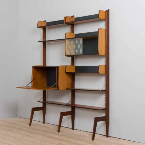 22116 Scandinavian Ergo teak wall unit with a secretarie desk by Texmon and Blindheim Mobelfabrikk, 1960s-27 Scandinavian Ergo teak wall unit with a secretarie desk by Texmon and Blindheim Mobelfabrikk s