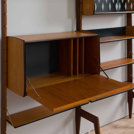 22116 Scandinavian Ergo teak wall unit with a secretarie desk by Texmon and Blindheim Mobelfabrikk, 1960s-29 Scandinavian Ergo teak wall unit with a secretarie desk by Texmon and Blindheim Mobelfabrikk s