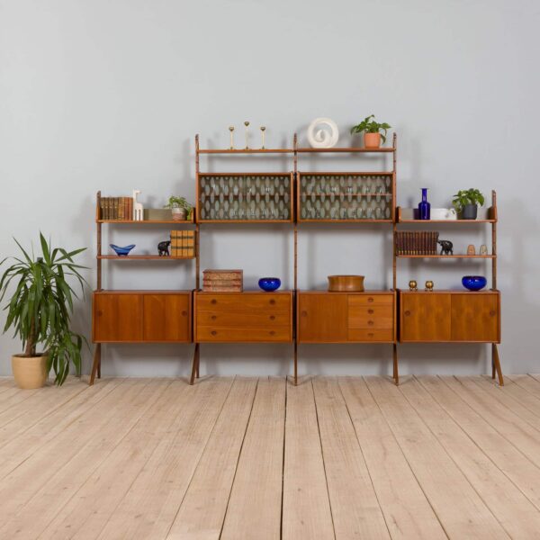 Teak free standing  bay Ergo wall unit by John Texmon and Einar Blindheim Norway s