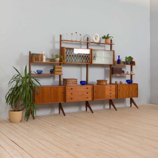 Teak free standing  bay Ergo wall unit by John Texmon and Einar Blindheim Norway s
