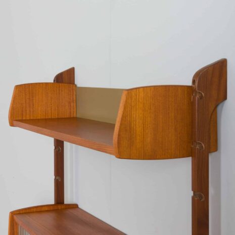 22123 Scandinavian teak Ergo one bay wall unit with glass cabinet, Norway 1960s-11 Scandinavian teak Ergo one bay wall unit with glass cabinet Norway s