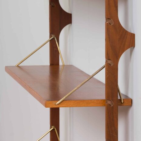 22123 Scandinavian teak Ergo one bay wall unit with glass cabinet, Norway 1960s-8 Scandinavian teak Ergo one bay wall unit with glass cabinet Norway s