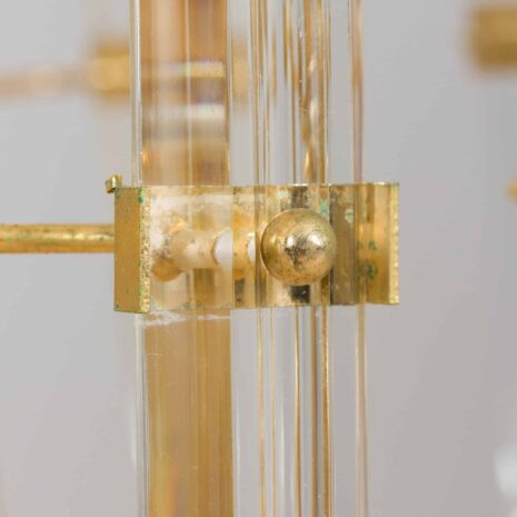 22145 Gaetano Sciolari Duży żyrandol z mosiądzu i szkła kryształowego, Włochy, lata 70-4 Gaetano Sciolari Duży mosiężny żyrandol ze szkła kryształowego Włochy s