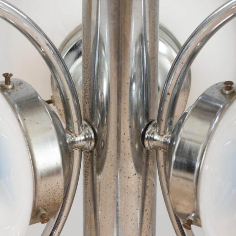 22148 Mazzega Space Age Murano glass chrome plated chandelier, Italy 1970s-17 Mazzega Space Age Muranoglas verchromt Kronleuchter Italien s