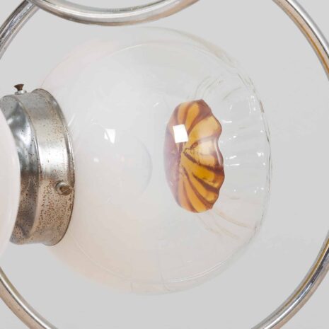 22148 Mazzega Space Age Murano glass chrome plated chandelier, Italy 1970s-4 Mazzega Space Age Muranoglas verchromt Kronleuchter Italien s