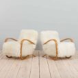 Jindrich Halaba pair of armchairs model in long hair sheepskin