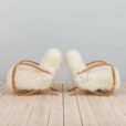 Jindrich Halaba pair of armchairs model in long hair sheepskin
