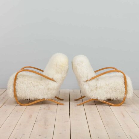 22152 Jindrich Halaba pair of armchairs model 269 in long hair sheepskin-4 Jindrich Halaba pair of armchairs model in long hair sheepskin