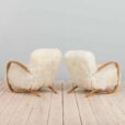 Jindrich Halaba pair of armchairs model in long hair sheepskin