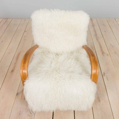 22152 Jindrich Halaba pair of armchairs model 269 in long hair sheepskin-8 Jindrich Halaba pair of armchairs model in long hair sheepskin