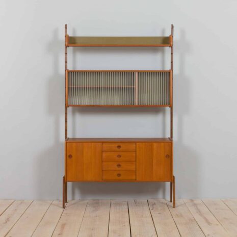 22119 Scandinavian free standing Ergo wall unit with sideboard and glass cabinet , Norway 1960s-3 Scandinavian free standing Ergo wall unit with sideboard and glass cabinet Norway s