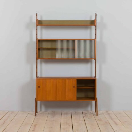 22119 Scandinavian free standing Ergo wall unit with sideboard and glass cabinet , Norway 1960s-4 Scandinavian free standing Ergo wall unit with sideboard and glass cabinet Norway s