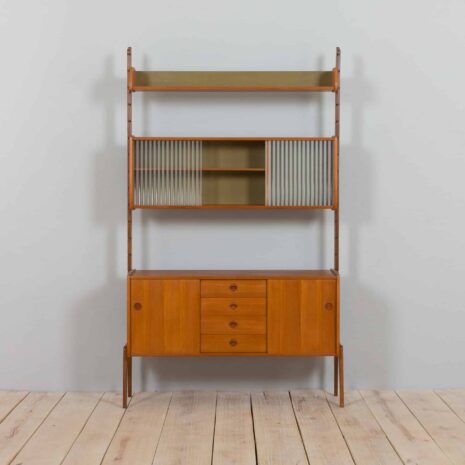 22119 Scandinavian free standing Ergo wall unit with sideboard and glass cabinet , Norway 1960s-6 Scandinavian free standing Ergo wall unit with sideboard and glass cabinet Norway s
