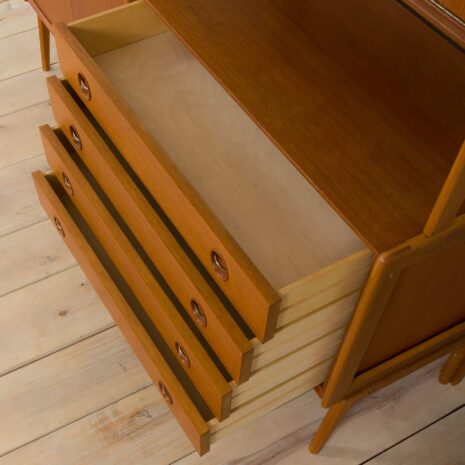 22124 Scandinavian 2 bay teak wall unit with a bar cabinet and brass details kleppen ingolf boben-12 Scandinavian bay teak wall unit with a bar cabinet and brass details kleppen ingolf boben