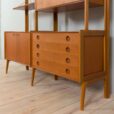 Scandinavian bay teak wall unit with a bar cabinet and brass details kleppen ingolf boben