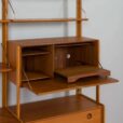 Scandinavian bay teak wall unit with a bar cabinet and brass details kleppen ingolf boben