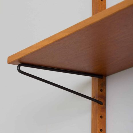 22126 Danish mid century teak wall unit with a console and two shelves, 1960s-11 Danish mid century teak wall unit with a console and two shelves s