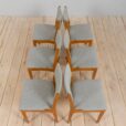 Set of oak dining chairs by Uldum Mobelfabrik in grey wool upholstery Denmark s