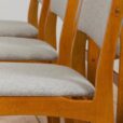 Set of oak dining chairs by Uldum Mobelfabrik in grey wool upholstery Denmark s