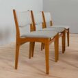 Set of oak dining chairs by Uldum Mobelfabrik in grey wool upholstery Denmark s
