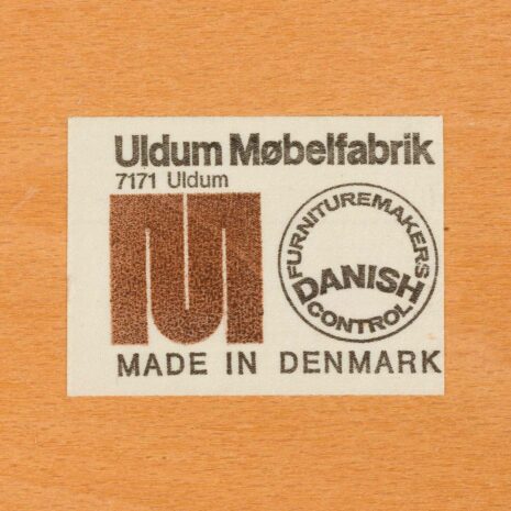 22140 Set of 6 oak dining chairs by Uldum Mobelfabrik in grey wool upholstery, Denmark 1960s-20 Set of oak dining chairs by Uldum Mobelfabrik in grey wool upholstery Denmark s