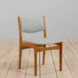 Set of oak dining chairs by Uldum Mobelfabrik in grey wool upholstery Denmark s