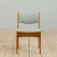 Set of oak dining chairs by Uldum Mobelfabrik in grey wool upholstery Denmark s