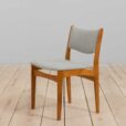 Set of oak dining chairs by Uldum Mobelfabrik in grey wool upholstery Denmark s