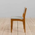 Set of oak dining chairs by Uldum Mobelfabrik in grey wool upholstery Denmark s