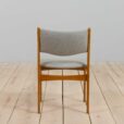 Set of oak dining chairs by Uldum Mobelfabrik in grey wool upholstery Denmark s