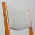 Set of oak dining chairs by Uldum Mobelfabrik in grey wool upholstery Denmark s