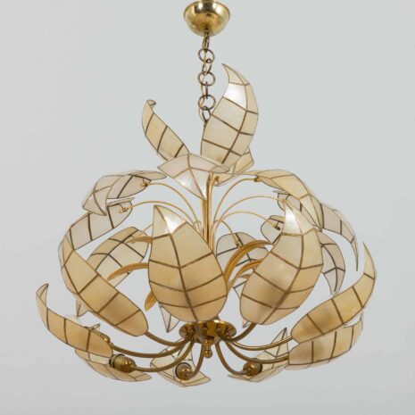 22147 Italian floral chandelier with leaf shaped shades-2 Italian floral chandelier with leaf shaped shades