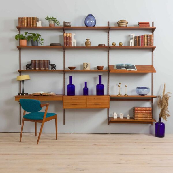 Modular Teak Desk Wall Unit by Kai Kristiansen for FM Mobler Denmark s