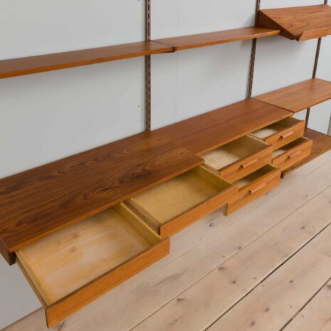 22162 Modular Teak Desk Wall Unit by Kai Kristiansen for FM Møbler, Denmark, 1960s-9 Modular Teak Desk Wall Unit by Kai Kristiansen for FM Mobler Denmark s