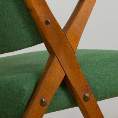 22180 Para foteli Dal Vera model 3011 z zielonej wełny wykonanych przez Colegoano Italia, lata 1950-16 Para foteli Dal Vera z zielonej wełny wykonanych przez Colegoano Italia s