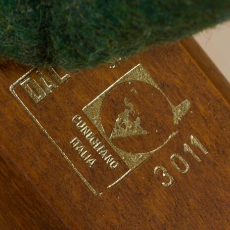 22180 Para foteli Dal Vera model 3011 z zielonej wełny wykonanych przez Colegoano Italia, lata 1950-20 Para foteli Dal Vera z zielonej wełny wykonanych przez Colegoano Italia s